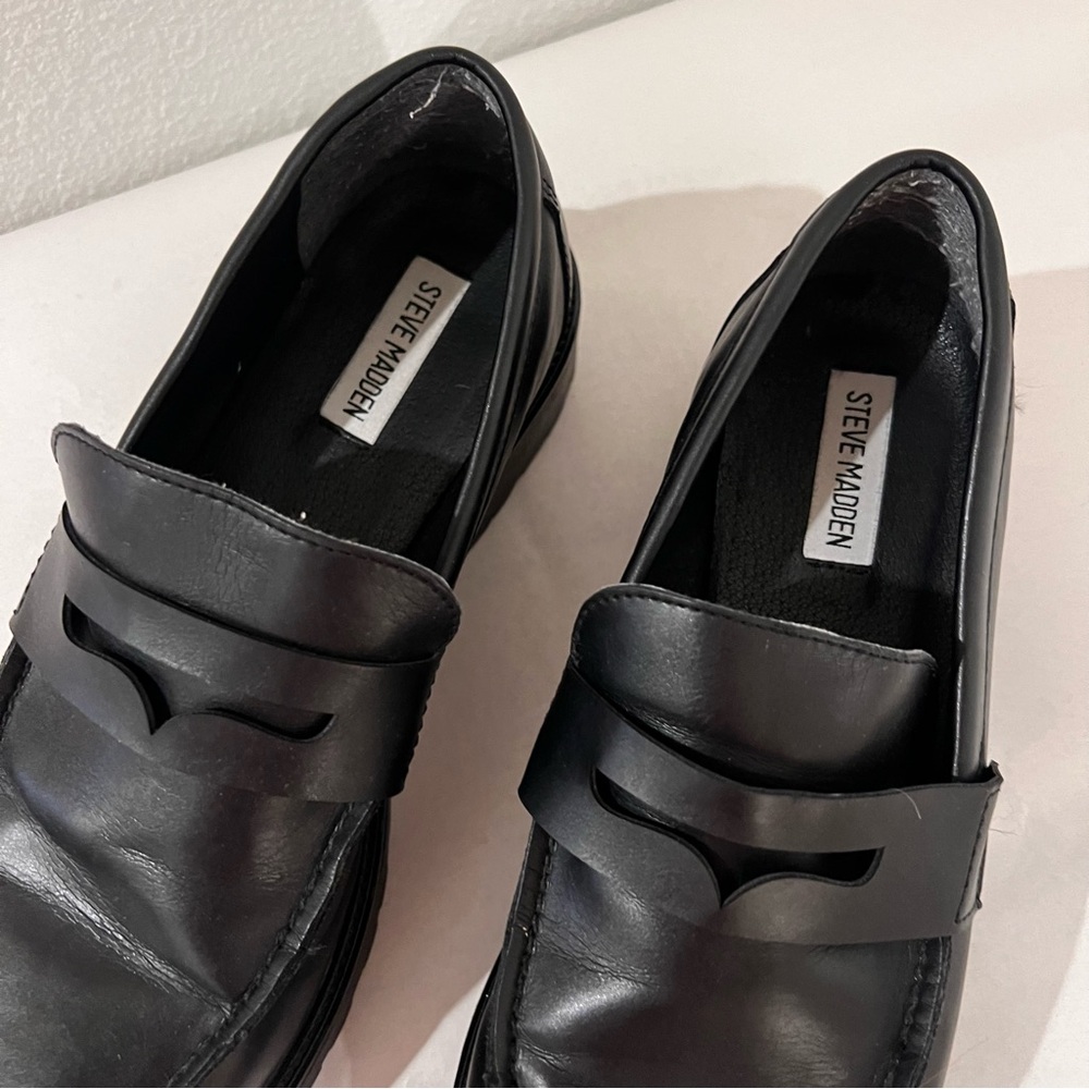 Steve Madden Black Loafers Size 10 - Picture 8 of 12